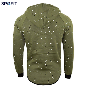 Conjunto Deportivo SPOFIT para Hombre, Sudadera con Capucha y Cierre Completo, Pantalones con Estampado de Puntos Verde Oliva, Transpirable, para Otoño - Product Image 6