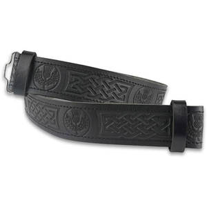 Cinturón de Kilt Highland 100% Cuero con Diseño de Cardo Grabado, Ajustable, Accesorio de Alta Calidad para Vestimenta 2026 - Product Image 1