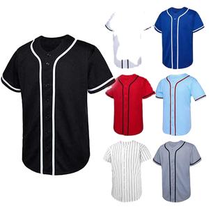 Broderie personnalisée double tricoté jeunes chemises de baseball vierges maillot de sublimation USA Softball maille bouton vers le bas maillot de baseball - Product Image 1