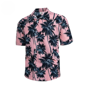 Chemise hawaïenne pour homme en polyester à imprimé numérique, chemise boutonnée personnalisée pour la plage et le golf - Product Image 1