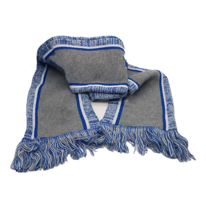 Ensemble bonnet et écharpe artisanale géométrique gris et bleu blanc Zeta Phi Beta, tricoté à la main en acrylique, équipement d'hiver unisexe de luxe - Product Image 6
