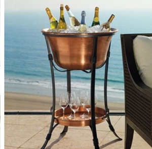 Seau à glace galvanisé à double niveau, design classique, capacité 5L, support portable avec pieds décorés, prix de gros - Product Image 4