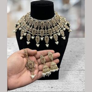 Conjunto de Joyería Fina Chapada en Oro con Piedra de Cristal y Collar de Cuentas |   Elegante Conjunto de Joyería para Fiestas y Bodas para Mujeres y Niñas - Product Image 2