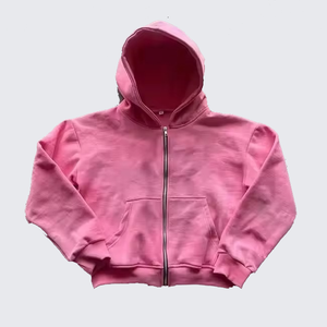 Fabricantes de Sudaderas con Capucha Personalizadas, Diseño Holgado, Estampado de Letras, Patrón Sólido, 100% Algodón de Alta Calidad, con Cierre - Product Image 2