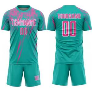 Maillot de football à séchage rapide pour hommes, impression par transfert thermique avec nom personnalisé, uniforme de football 100% polyester, kits d'équipe sportive pour adultes - Product Image 1