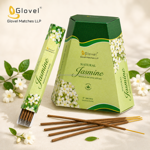 Bâtons d'encens indiens en bois de santal écologiques de 9 pouces, 8 bâtons, Agarbatti en bambou, pour la prière et l'aromathérapie, vente en gros, export en vrac - Product Image 1