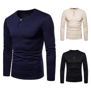 Nouveau design T-shirts décontractés pour hommes 100 % coton tricoté écologique avec logo frontal manches longues Pan Tone Jaune Vert Rouge 2026 - Product Image 2