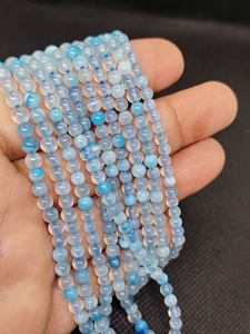 Wholesale High Quality Healing Crystal Gemstone Bead Blue Calcite Onyx Prehnite 4mm Round Loose Beads for DIY Bracelet <b>Necklace</b> - Product Image 6