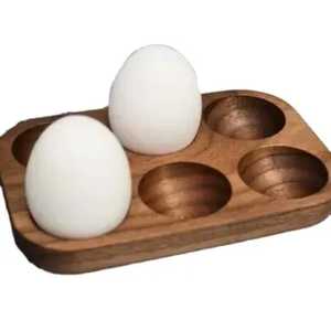 Wooden <b>Egg</b> Holder Tray 6 Slot <b>Egg</b> <b>Storage</b> Rack Kitchen Countertop Organizer Rustic Farmhouse <b>Egg</b> Display Stand - Product Image 1
