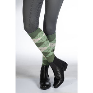 Chaussettes de sport de compression pour l'équitation, en coton écologique respirant, hauteur genou, pour hommes et femmes, avec logo personnalisé sur le dessous - Product Image 4