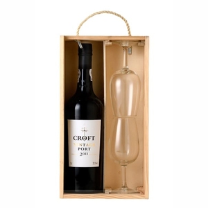 Elegante Caja de Madera para Vino y Portavasos, Caja de Regalo de Madera Maciza para Vino Vintage, Empaque Personalizado para Licores, Caja de Madera para Vino - Product Image 1