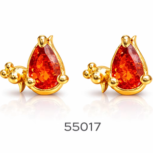 พรีเมี่ยม MOLL JEWELLERS ต่างหูรูปหยดน้ำประดับพลอยสีแดงชุบทองสำหรับผู้หญิง ทันสมัย ​​น้ำหนักเบา สวมใส่สบาย ของผู้ผลิตบุคคลที่สาม - Product Image 1