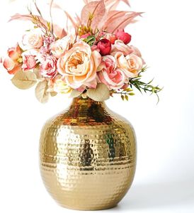 Modern Metal Flower <b>Vase</b> Decorative Design Home Decor Centerpiece Table Accent Piece Stylish Finish <b>Unique</b> Shape - Product Image 1