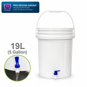 Seau de stockage en plastique de qualité alimentaire de 5 gallons avec robinet au fond, distributeur d'eau - Product Image 1