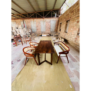 wooden dining <b>set</b> with <b>bench</b> or <b>table</b> modern dining <b>table</b> contemporary 2seater <b>bench</b> with chair <b>and</b> dining <b>table</b> - Product Image 2