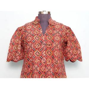 Eco-Friendly Women's Handmade Kangura Indian Modern Floral Digital Printed Cotton Breathable Button Midi A-Line Summer - Product Image 5