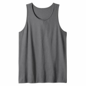 Débardeur sans manches gris foncé pour homme, col rond, couleur unie, doux, respirant, léger, décontracté, pour la gym, l'entraînement, le sport - Product Image 1