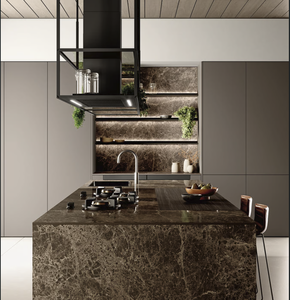 ชุดครัวสำเร็จรูป PVC สไตล์ยุโรปแบบกำหนดเองของ JY Project พร้อมเคาน์เตอร์ MDF ลายหินอ่อน สำหรับอพาร์ทเมนต์ ระบบปิดแบบนุ่มนวล ราคาดีที่สุด - Product Image 4