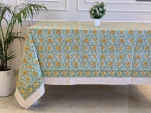 Juego de Manteles Cuadrados Boho Hechos a Mano, Estampados con Bloques, de Algodón Floral, Personalizables, Estilo Indio, Decoración del Hogar, Ecológicos - Product Image 3