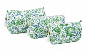 Ensemble de trousses de toilette multifonctions Serene matelassées à pois avec fermeture éclair, écologiques, légères, à poignée souple - Coton durable - Product Image 5