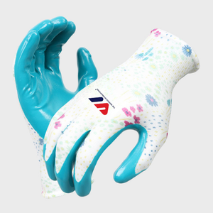 Gants de jardinage unisexes personnalisés TWI, gants de sécurité en polyester et nitrile de calibre 13 avec logo, protection élevée des mains et des bras, gants de travail - Product Image 1