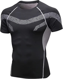 Nuevas llegadas: Camisetas de compresión de manga corta con diseño clásico estampado, ropa deportiva para exteriores, camisetas de compresión para hombre. - Product Image 4