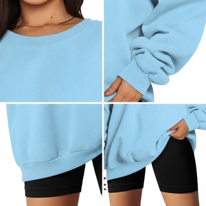 Sudadera extragrande de longitud regular para mujer, diseño clásico, informal, de algodón mezclado, de alto rendimiento, estilo urbano, lo último en moda. - Product Image 6
