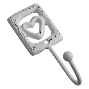 Ganchos de Pared de Hierro Fundido con Diseño de Corazón, Acabado Pintado, para Decoración del Hogar y Sala de Estar, Ganchos Adhesivos para Colgar Ropa - Product Image 1