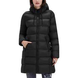 Veste longue pour femme, manteau matelassé léger à capuche, manteau mi-long chaud pour l'hiver, qualité supérieure, fabriqué au Pakistan - Product Image 6