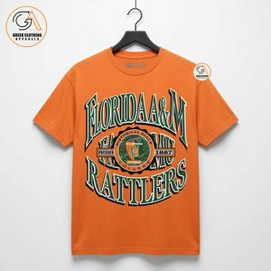 เอฟเอเอ็มยู |   เสื้อยืดคอกลมแขนสั้นสีส้มล้วนสำหรับผู้ชาย ทรงปกติ ผ้าเจอร์ซีย์คอตตอนอย่างดี รีดง่าย ไม่ยับ - Product Image 1