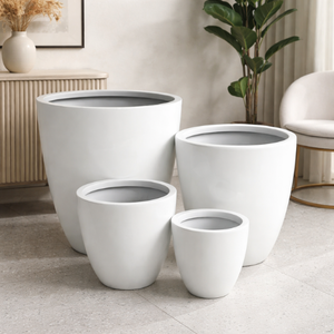 <b>Best</b> Quality Garden Planters Pots Eco-Friendly Sustainable Durable Lightweight Round Shape Fiberglass Flower Pots - Product Image 1