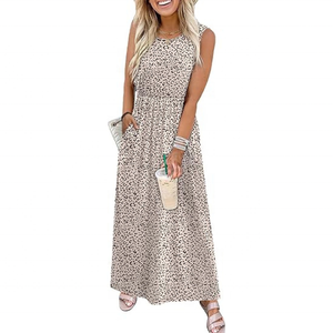 Robes d'été WIHOLL pour femmes 2026 – Robes longues et fluides sans manches coupe trapèze avec poches - Product Image 2