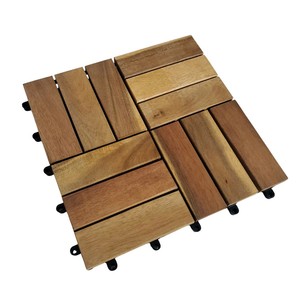 Dalles de terrasse en bois d'acacia moderne 300x300mm, imperméables et antidérapantes pour terrasse, cour arrière, balcon, jardin, piscine et décoration - Product Image 3