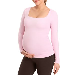 Camiseta de Maternidad y Lactancia para Mujer, Nueva Colección al por Mayor, Personalizable, con Mangas Largas, Cuello Cuadrado y Tirantes Ajustables para la Lactancia - Product Image 1