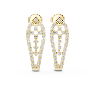UNIQUE LAB GROWN Round DIAMOND RHODIUM PLATED LUXURY EAR <b>CUFFS</b> SET in 18KT YELLOW GOLD for DAILY USE PARTY WEAR GIFTING WOMEN - Product Image 1