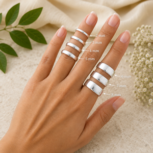 Silver Color <b>Finger</b> <b>Ring</b> Set Adjustable Semi Circle Band <b>Ring</b> 2 mm to 8 mm for Daily Styling - Product Image 4