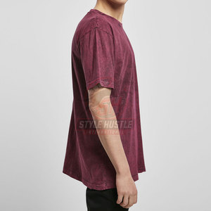 Servicio OEM, Camiseta de Corte Holgado con Lavado Ácido, Personalizada e Impresa para Hombre, 100% Algodón, Precio Bajo al por Mayor, Camisetas con Lavado Ácido para Hombre - Product Image 3