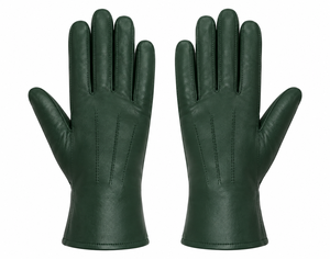 Gants en cuir véritable vert, style uni sans doublure, design confortable et léger pour un usage quotidien en hiver et pour les activités décontractées en extérieur - Product Image 6