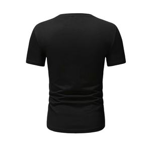 T-shirt à manches courtes anti-rides en coton, blanc, anti-rides, à col rond, teint en polaire, avec coupe régulière et logo personnalisé pour hommes, vente en gros - Product Image 4