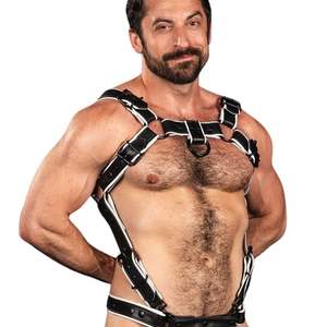 Arnés Corporal de Cuero Sintético Trojan 2.0 para Hombre, Rojo, con Correas Ajustables, Ropa de Club Premium, Ecológico, Transpirable, con Encaje - Product Image 5