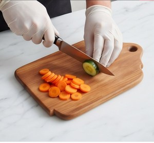 Tabla de cortar de madera con mango, rectangular, con orificio para colgar, para cocina - Product Image 6