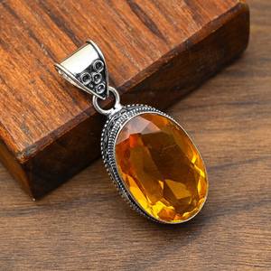 Colgante de Topacio Miel Hecho a Mano en Plata de Ley 925, Hermoso Colgante de Joyería de Topacio Miel Natural, Regalo para el Amor - Product Image 5