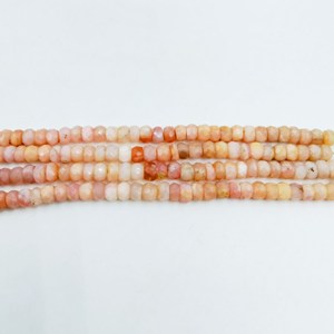 Perles Rondelles Facettées en Opale Rose, Pierre Précieuse Dégradée, Fil de 4 Pouces pour la Fabrication de Bijoux en Gros - Product Image 3