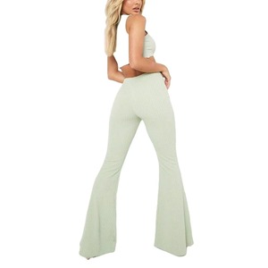 Customize Women's Premium Quality Casual Flared <b>Jogger</b> Track Pants Canvas Eco-Friendly Breathable Elastic Waistband <b>Stacked</b> - Product Image 3