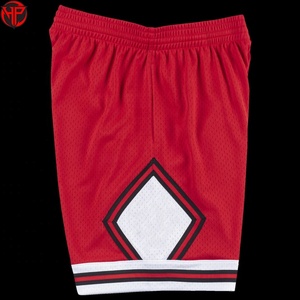 Shorts de basketball personnalisés pour hommes, séchage rapide, respirants, en tissu tricoté, avec cordon de serrage, 100 % polyester, entraînement sportif, OEM - Product Image 3