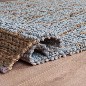 Handwoven Jute <b>Rug</b> Geometric Pattern Rectangle Bohemian Style Non-Slip Hallway Area <b>Rug</b> Low Pile <b>Thin</b> Crafted With Natural Fiber - Product Image 5