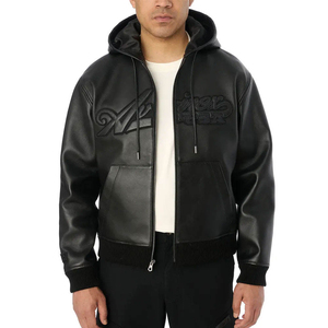 Custom Men's 100% Polyester Windproof Oversized Hoodie <b>Jacket</b> Ribbed Cuffs Hooded Casual Winter Outerwear OEM ODM Wholesale - Product Image 5