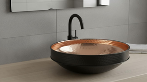 Lavabo en cuivre fait main, lavabo de salle de bain marocain, lavabo décoratif en cuivre, lavabo artisanal en métal pour salle de bain - Product Image 3