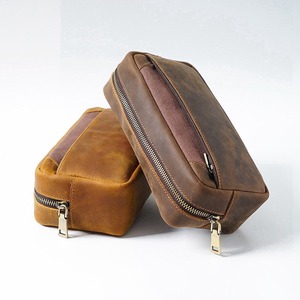 Leather Canvas Toiletry Bag Waterproof Travel Organizer Cosmetic Storage Dopp Kit Travel <b>Case</b> LCTB-0079 - Product Image 6