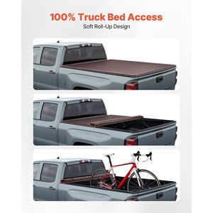 Copertura Morbida Avvolgibile per Cassone Pick-up Compatibile con Chevy Silverado/GMC Sierra 1500 2014-2018, Adatta per Modelli F-250 Pao con Cassone da 5.8 ft - Product Image 5